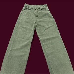 SHEIN Olive Wide Leg Jeans